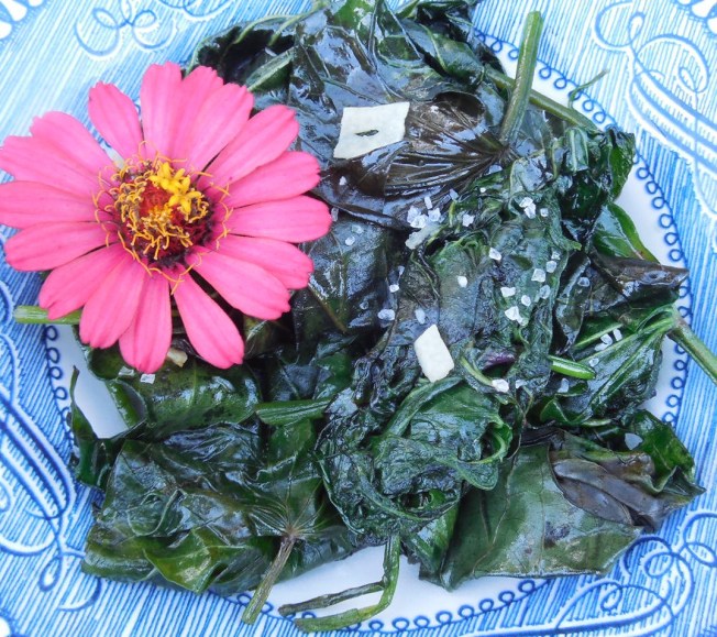 sauteed sweet potato leaves