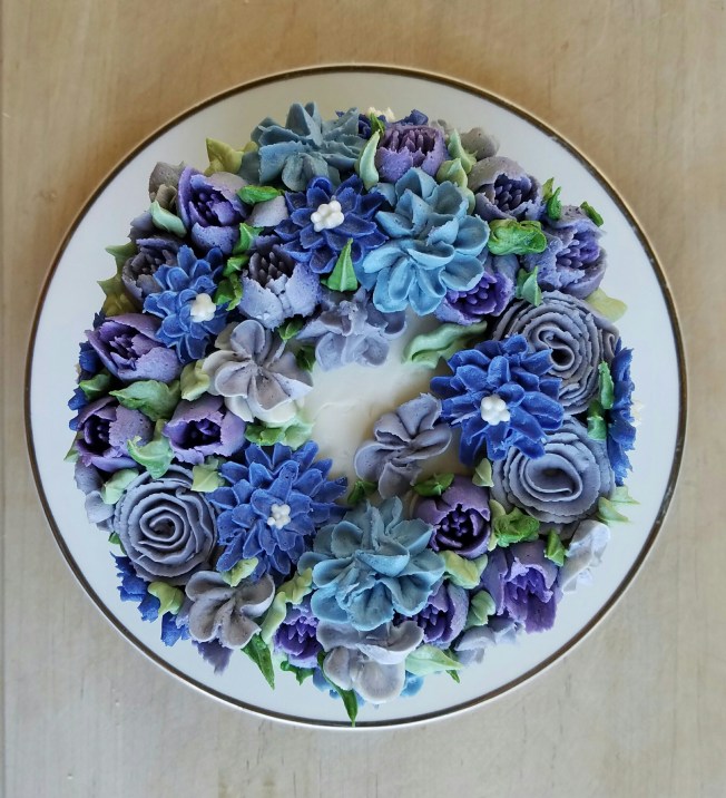 Purple and Gray Flower Cake